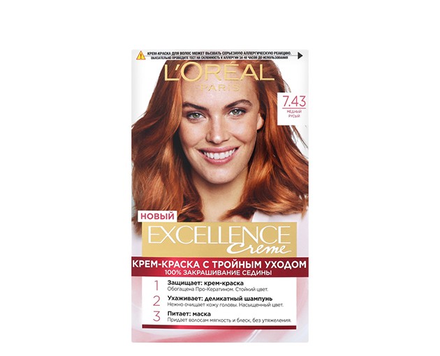 Loreal Paris Excellence თმის საღებავი N7.43 